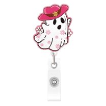 ​​GiLiling Halloween Acrylic Badge Reel with 360° Rotating Clip​​ | Retractable ID Holder for Themed Accessory Customization and Workplace Costume Party Accents