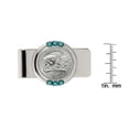 thumbnail image 2 of Coin Money Clip - Westward Journey Bison Nickel | Brass Moneyclip Layered in Silver-Tone Rhodium | Genuine Turquoise Stones | Holds Currency, Credit Cards, Cash | Genuine U.S. Coin | Certificate, 2 of 2