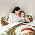 thumbnail image 5 of jejeloiu Retro Santa Claus Bedding Comforter Set,Red Xmas Berry Twin Comforter Sets,Rustic Pine Cone Bedding Set For Child,Ultra Soft Home Decor Reversible,2pcs, 5 of 8