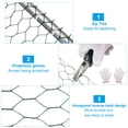 thumbnail image 4 of Uxcell 118"x14" Chicken Wire Mesh 0.6 Inch Hexagonal PVC Coated Chicken Wire Fencing with Zip Ties and Gloves, 4 of 6