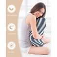 thumbnail image 4 of Haze Blue Stripe Pillow Cases Standard Size Set of 2, Smooth Satin Pillowcase for Hair and Skin, Farmhouse Blue Gray Striped Decorative Cooling Bed Pillow Covers with Zipper, 20x26 Inches, 4 of 5