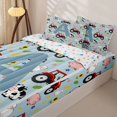thumbnail image 3 of Catabedysis Farm Animals ABC Print A Zipper Twin Comforter Sets with Fitted Sheet and 2 Pillowcases For Boys,Personalized Monogrammed Gifts Zipper Bedding Set,Colorful Stars Reversible,4-Piece, 3 of 7