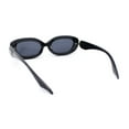 thumbnail image 4 of Womens Retro Mod Oval Thick Plastic Fashion Chic Sunglasses All Black, 4 of 4