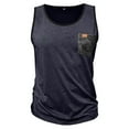 thumbnail image 3 of BXJX Mens Tank Tops With Pocket- Crewneck Fashion Sleeveless Casual Summer Shirts Navy Size L, 3 of 10