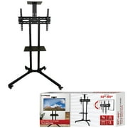 Xtreme Rolling TV Stand with Mount 32”-80", Portable TV Stand on Wheels with Tilt Lock