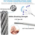 thumbnail image 4 of 44 Pcs Shade Sail Hardware Kit with 304 Stainless Steel Wire for Rectangle Square Shade Sail Installation,6 inch Sun Shade Sail Hardware for Garden,Outdoors,DIY Crafts B, 4 of 5