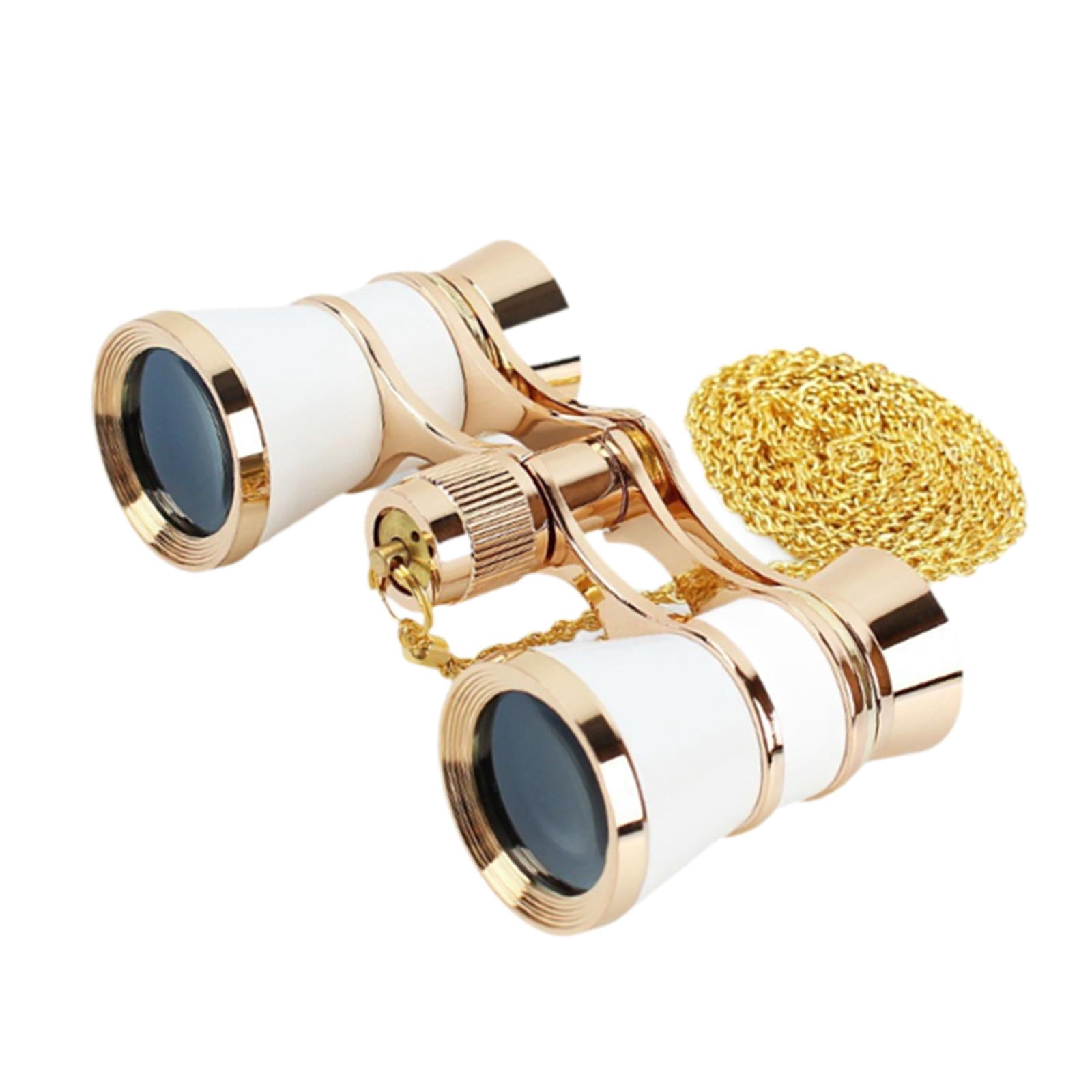 Wzmzjy 3x25 Theater Binoculars Multifunctional Telescope for Travel Musical Concert White