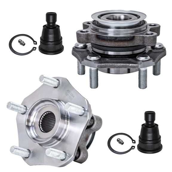 Detroit Axle - Front Wheel Bearing Hubs Kit for Chevrolet City Express Nissan Leaf Sentra NV200, 2 Front Wheel Bearing and Hubs, 2 Lower Ball Joints