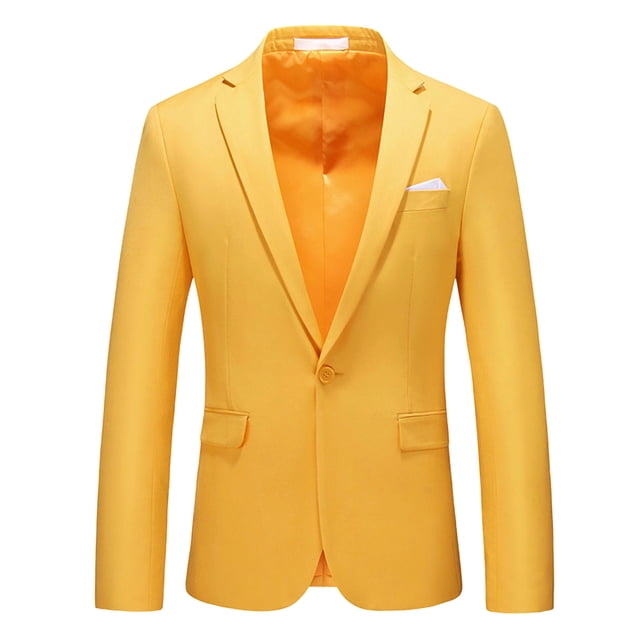 Jackets for Men, Casual Solid Lapel Long Sleeved Button Business Wedding Suit Jacket with Pockets, Men's Jacket