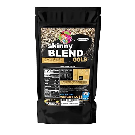 Skinny Jane Skinny Blend Gold! - Best Tasting Protein Weight Loss Shake, Delicious Smoothie - Low Carb, Low Sugar - Protein Powder Supplement - Weight Control - (15 Servings, Salted Caramel)