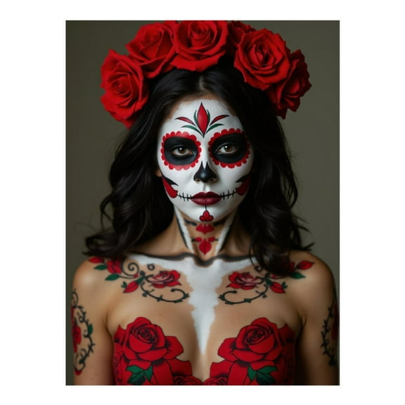 Diamond Art Kits for Adults - 5d Sugar Skull Makeup Roses Artwork Diamond Painting for Adults, Diamond Art for Adults Beginners, Diamond Painting Kits for Adults for Home Wall Decor