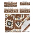 thumbnail image 3 of Kitchen Cafe Valance Curtain for Small Windows,Ethnic Tribal Retro Art Rod Pocket Short Valances Brown Geometric Diamond Window Treatment Panel for Living Room/Bedroom/Bathroom,54x18in, 3 of 9