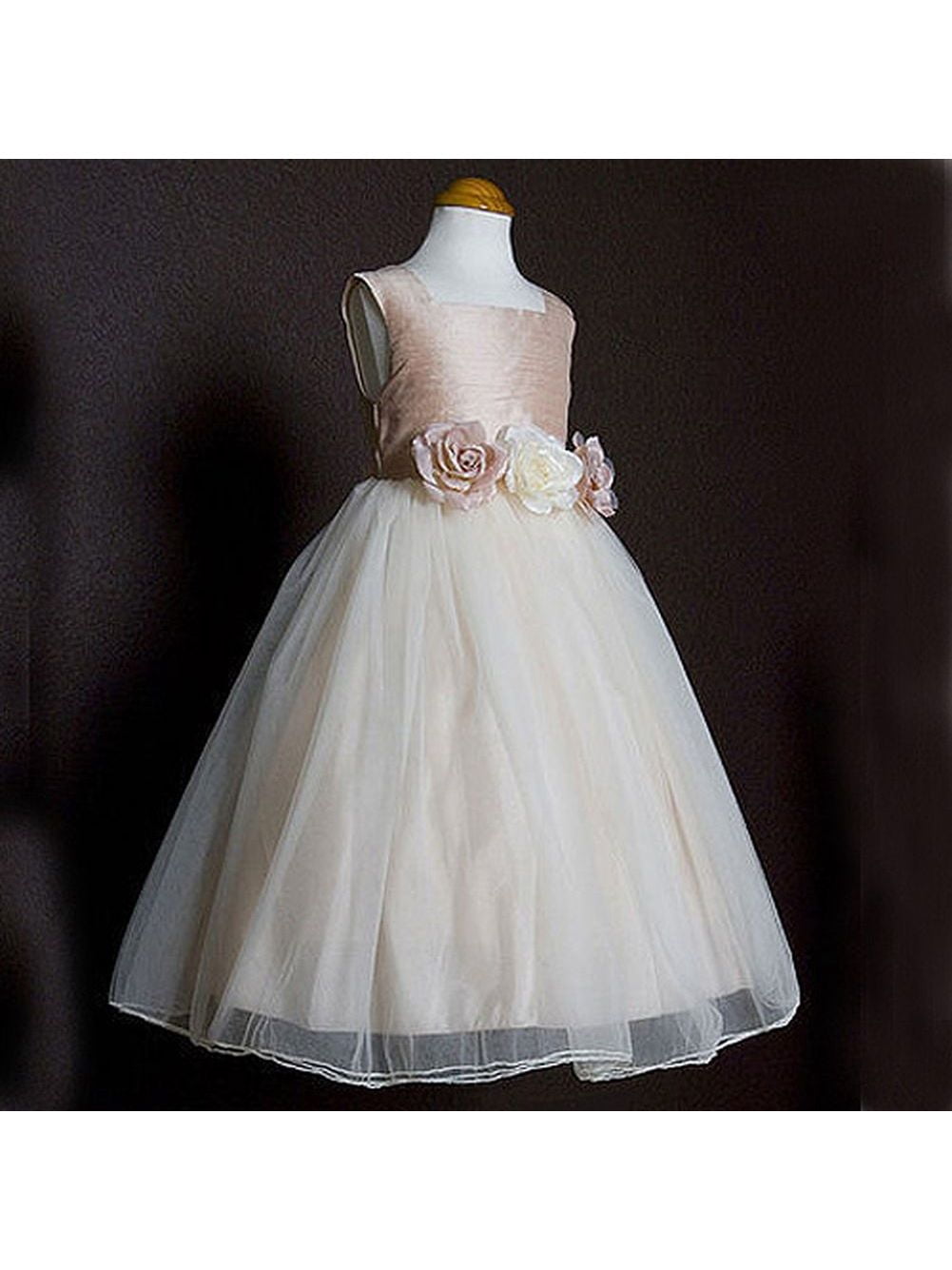 Kids Dream Kids Dream Girls Dusty Rose Silk Tulle Flower Girl Easter