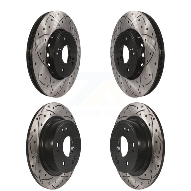 DS-One Front Rear Coated Drilled Slotted Disc Brake Rotors Kit for Car 2016 Acura ILX KD-100341