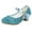 Black, variant on Linfrsh Mary Jane Heels Toddler Girls Dress Shoes - Black Floral Mary Jane Flats for Girls - Water Resistant - All Seasons - Casual - Wedding, Dance, Daily Wear(Blue,Size1.07)