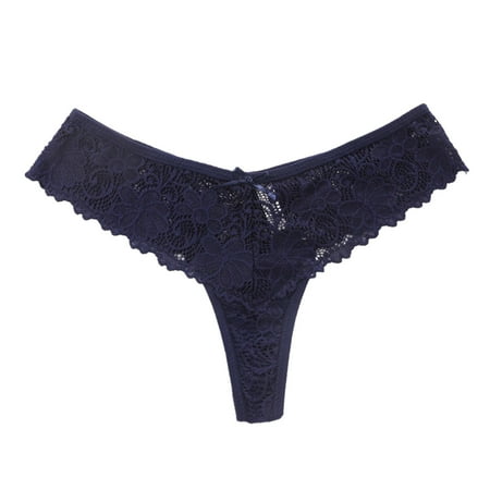 

Womens Underwear Briefs Lace Thong Triangle Hollow Breathable Cotton Crotch Panties