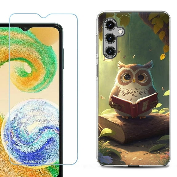 For Samsung Galaxy S25 / S25 Plus 5G Phone Case Cover, Shockproof Case with Tempered Glass Screen Protector, by OneToughShield - Owl Reading
