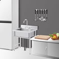 thumbnail image 4 of Commercial Stainless Steel Freestanding Utility Sink Single Bowl Heavy-Duty for Garage Laundry Kitchen Restaurant Easy Clean Anti-Splash Adjustable Legs, 4 of 8