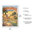 thumbnail image 2 of Visit Coral Gables - Florida - Venetian Pool - Vintage Travel Poster by Kerne Erickson - Master Art Print (Unframed) 9in x 12in, 2 of 4