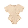 thumbnail image 3 of Infants Girls Romper Top Short Sleeve Stripes Elastic High Waist Crotch Buttons Clothes, 3 of 5