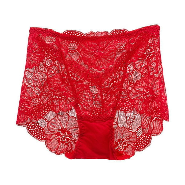 braveheart Women Lace Transparent High Waist Panties Lingerie Breathable  Underwears Cute Briefs Pants Underwear 