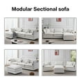 thumbnail image 5 of 105" Modular Sectional Sofa, Comfy Chenille Cloud Couch with Dual-Layer Cushions and Movable Ottoman, Deep Seat L-Shaped Couches for Living Room, Beige, 5 of 9