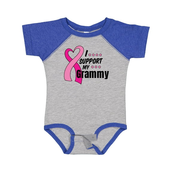 Inktastic Breast Cancer Awareness I Support My Grammy with Pink Ribbon Boys or Girls Baby Bodysuit