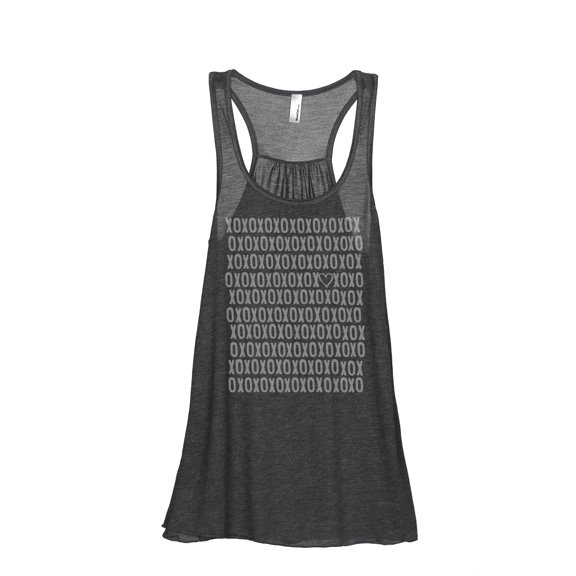 XOXOXO <3 Women's Fashion Sleeveless Flowy Racerback Workout Yoga Tank Top Charcoal Grey X-Large