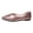 Pink, variant on Rokment Women's Metallic Ballet Flat Dressy Shoes Elegant Fashion Casual Leather Buckles Pointed Toe Slip on Walking Loafers Bridal Glitter Dress Shoe Spring Fall Beige Size 6.5