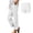 White, variant on Ludearly Linen Pants for Women Beach Summer Plus Size Elastic Waist Straight Leg Crop Button Casual Trousers with Pockets