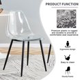 thumbnail image 6 of Sumdeal Clear Dining Chairs Set of 6, Modern Kitchen Chairs with Transparent Seat, Acrylic Accent Side Chairs with Metal Legs for Dining Room, Kitchen, Living Room,Black Leg,6, 6 of 6