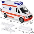 thumbnail image 4 of Kiddie Play Ambulance Toy with Lights and Sound Friction Powered Emergency & Rescue Vehicle Set Doors That Open and a Stretcher, 4 of 5