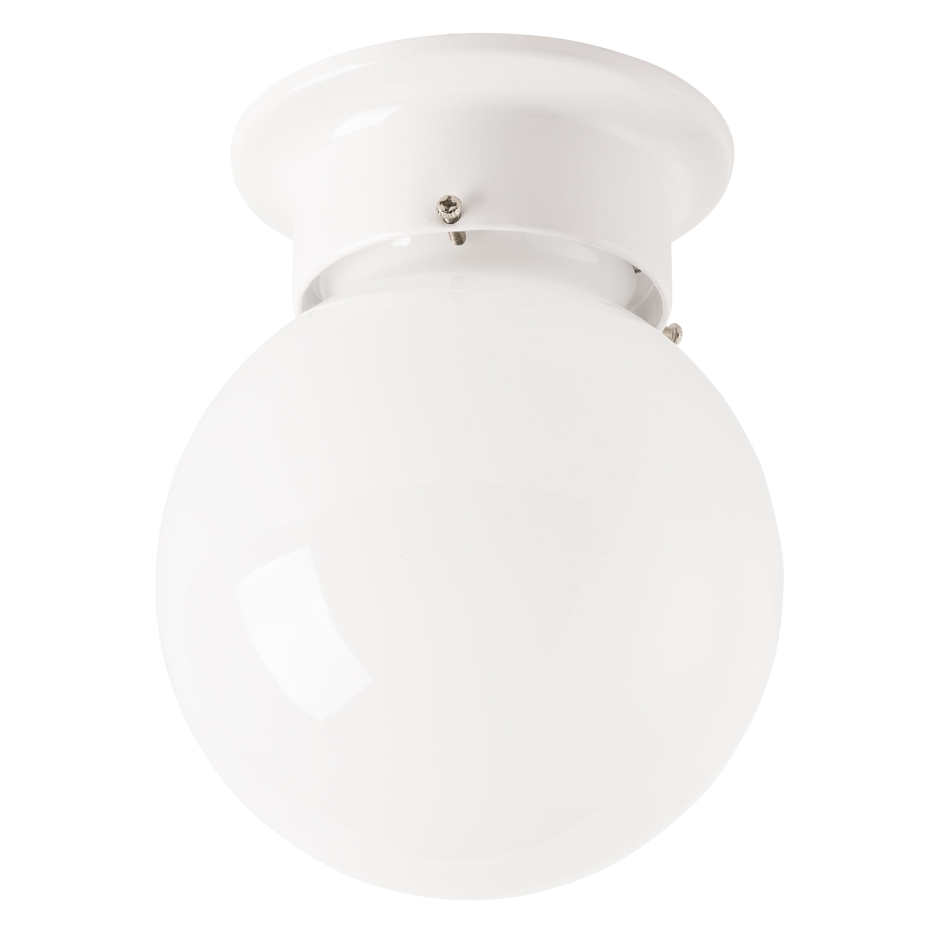 Mainstays 6-inch 1-Light Traditional Flush-Mount Globe Fixture, White