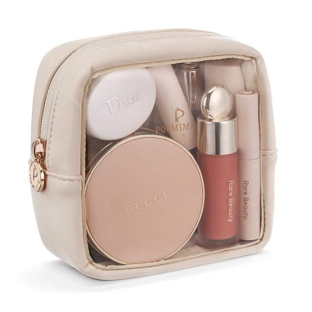 Pocmimut Mini Neceser De Maquillaje,Bolsa De Maquillaje Transparente Linda Bolsa De Maquillaje De Viaje Bolsa Monedero Accesorios De Coche para Mujeres,Organizadores De Artículos Esenciales De Viaje,B