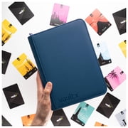 Vault X 4 Pocket Trading Card Zip Binder, 160 cards, Premium Exo-Tec Album Material, 20 Side-Loading Pages, Folder for Collectible Card Games, Sports, TCG (Blue)