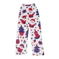 thumbnail image 3 of Women's Christmas Printed Plush Pants, Full Length Long Trousers for Winter Casual Wear, Soft and Warm Fleece Material with Festive Design for Women,Purple,S, 3 of 4