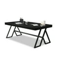 thumbnail image 4 of TY Arts & Culture 46" Black Office Glass Top Coffee Table with Metal Legs, 4 of 7