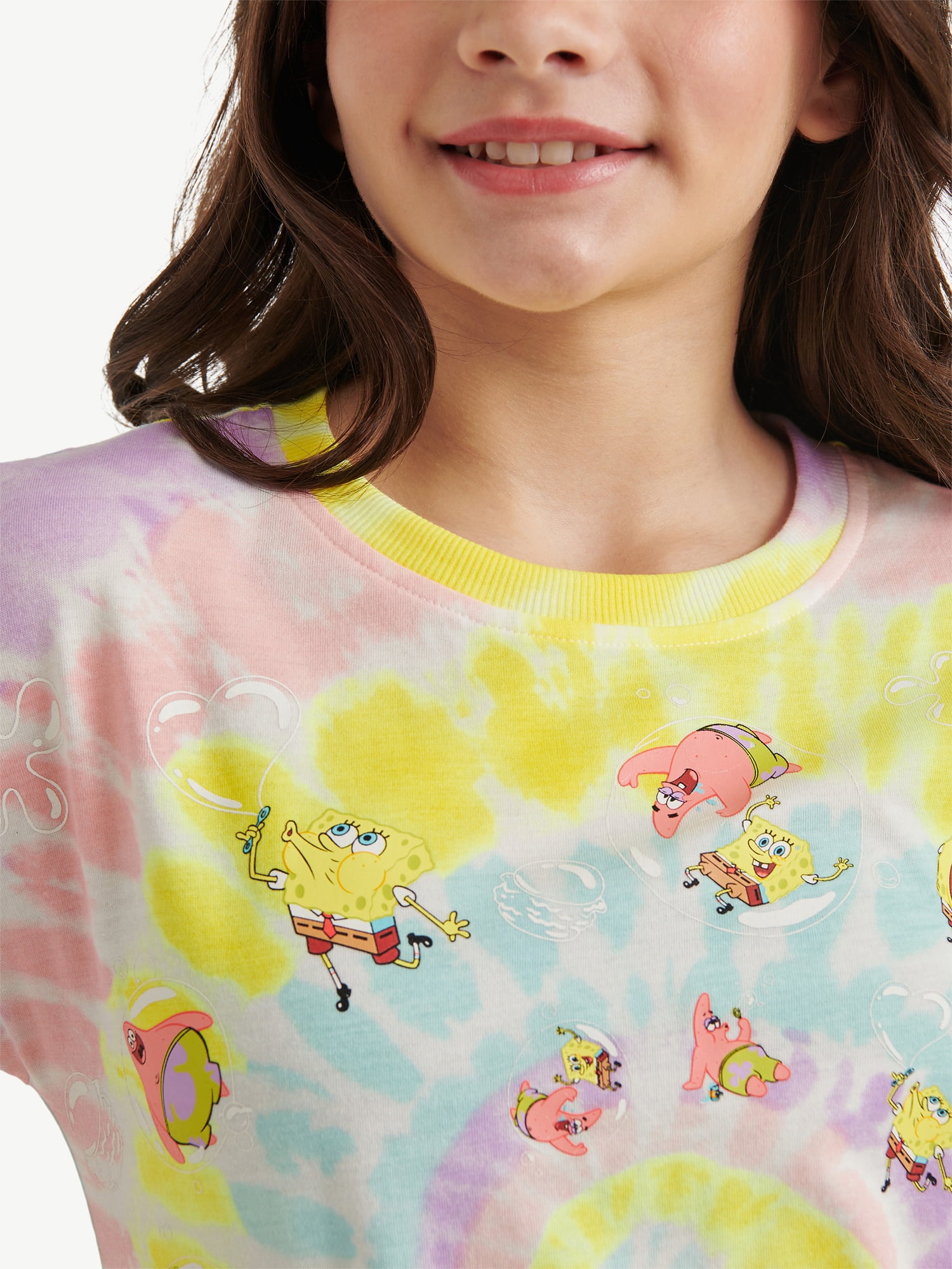 SpongeBob X Justice Girls Oversized Tee, Sizes XS - XLP