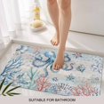 thumbnail image 6 of Coastal Octopus Doormat Outdoor Entrance 20"x31.5", Farmhouse Nautical Ocean Conch Coral Absorb Moisture Dirt Door Mats, Non-Slip Rubber Backing Floor Mats Indoor, Low-Profile Front Door Rugs, 6 of 9
