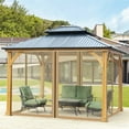thumbnail image 3 of TOPCHANCES Universal Replacement Canopy Mosquito Netting Screen Sidewalls Only for 10' x 10' Gazebo Canopy, Khaki, 3 of 10