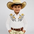 thumbnail image 2 of Tisuna Kids Boy'S Western Cowboy Long Sleeve Shirts Breathable Lapel Collar Floral Print Tops Boys Daily Wear Fall Shirts Size 6-7 Years, 2 of 4