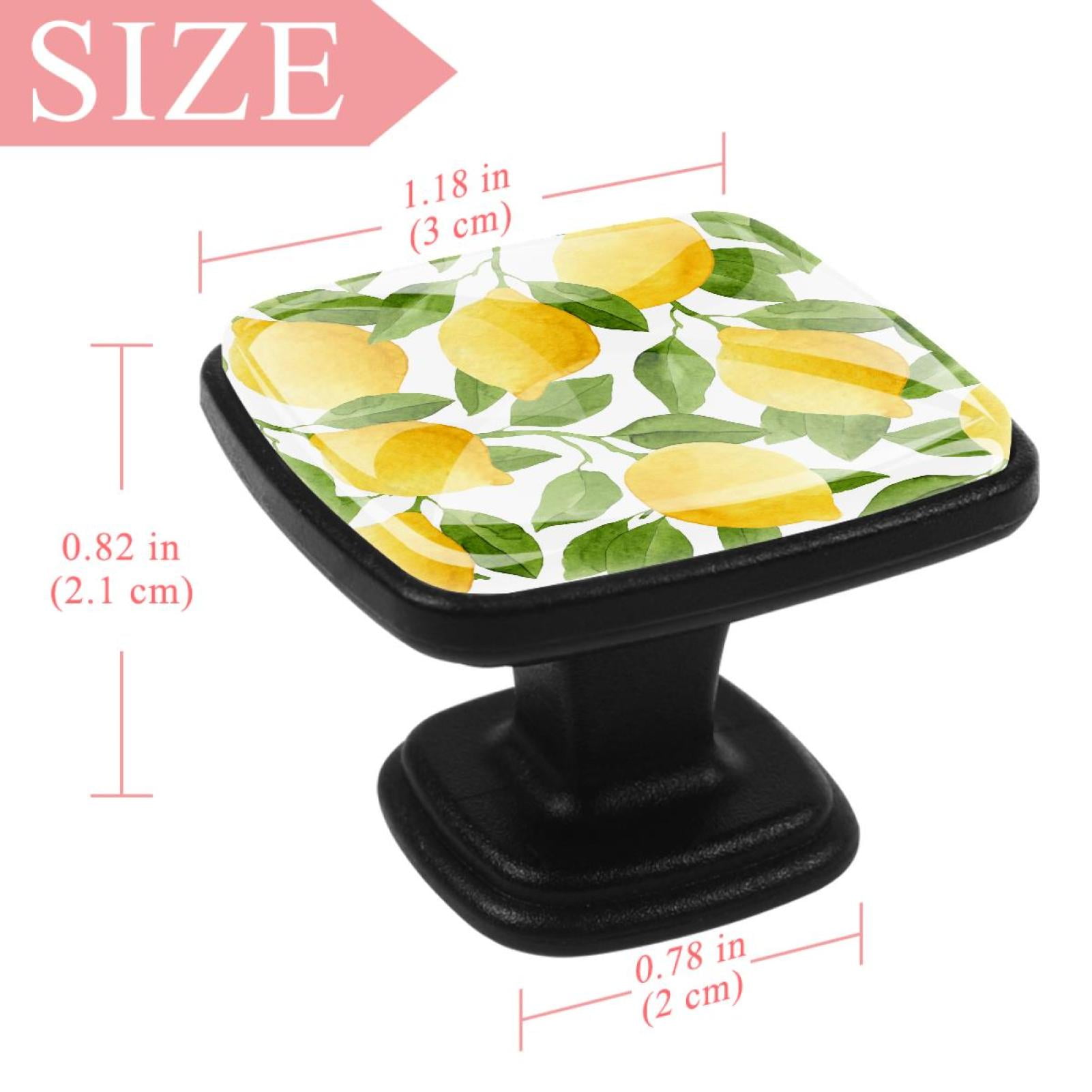 4 Pcs Square Cabinet Handle Cupboard Knob Drawer Pulls Handle Lemon Drawer Knobs with Screws Furniture Decoration