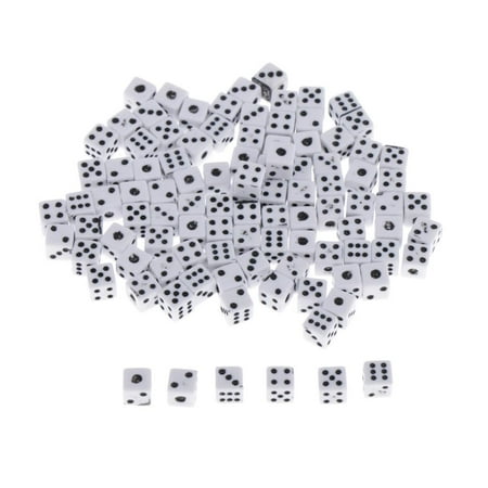Dualoai 100pcs 5mm Six Sided D6 Dice Dies for Table Games MTG RPG Gaming Gift Collection