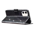 thumbnail image 7 of For iPhone 11 Wallet Case Premium Glitter PU Leather Phone Case Luxury Card Slots Kickstand Case Magnetic Closure Bling Handbag Case Hand Strap Flip Cover For iPhone 11, Black, 7 of 7