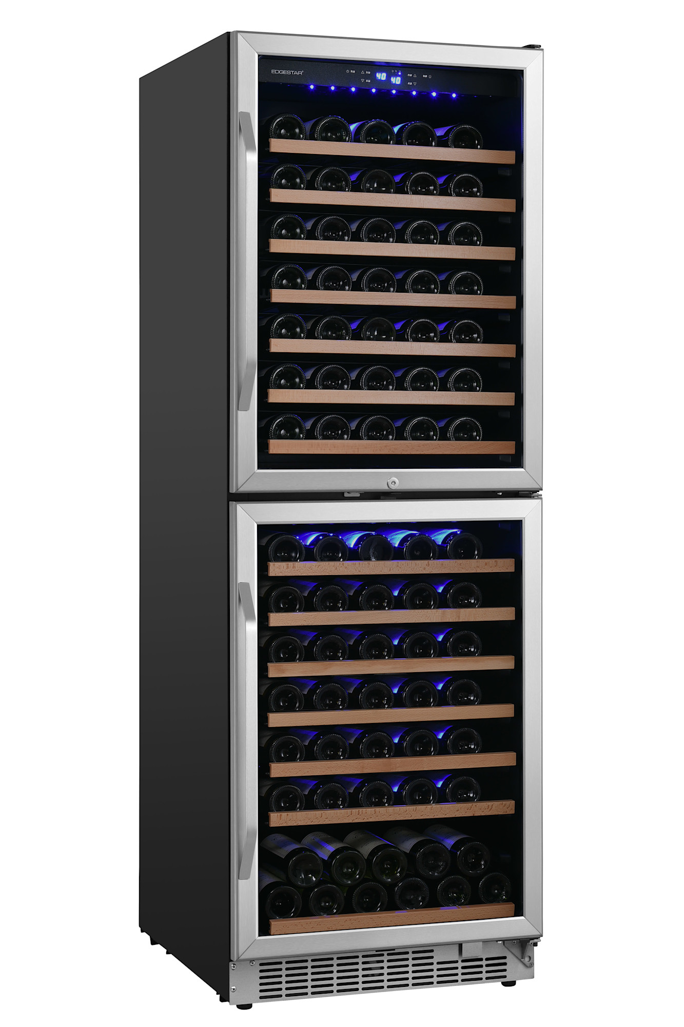 Edgestar Cwr1553dd 142 Bottle 24" Built-In Or Free Standing Dual Zone Double Door Wine