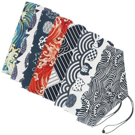 

8 Pcs Fan Travel Chopsticks with Case Outdoor Fans Cloth Tableware Bags Utensils Storage Cutlery Wooden