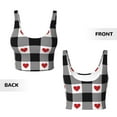 thumbnail image 4 of Yiaed Heart Black Buffalo Plaid Gingham Print Ladies Waistcoat Women Sports Vest Vest Sports Women Sports Top Yoga Vest for women-XX-Large, 4 of 8
