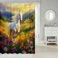 thumbnail image 2 of Erosebridal Horse Bathroom Shower Curtain Set Galloping Horse Shower Curtain Animal Bath Curtain Floral Teens Bathroom Accessories Bedroom Decor 72"x84", 2 of 5