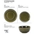 thumbnail image 3 of Handcrafted Stoneware Embossed Ceramic Dinner Set Of 18 Pcs, Moss Green | 6 Dinner Plates+ 6 Small Plates+ 6 Small Dinner Bowls, 180ml Each | Microwave & Dishwasher Safe - Serving For 6, 3 of 5