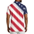 thumbnail image 2 of Men's USA 250th Anniversary American Flag Stripe Polo Shirt Patriotic Casual Short Sleeve America 250 Merchandise, 2 of 6